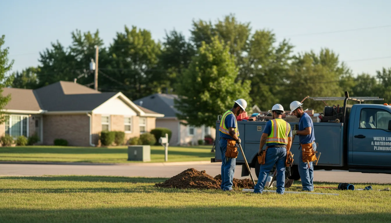 Residential water line and bathroom plumbing service in Tishomingo, OK